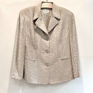 Vintage Emanuel Blazer/Jacket in Cream Chenille JacquardWomen 16